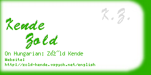 kende zold business card